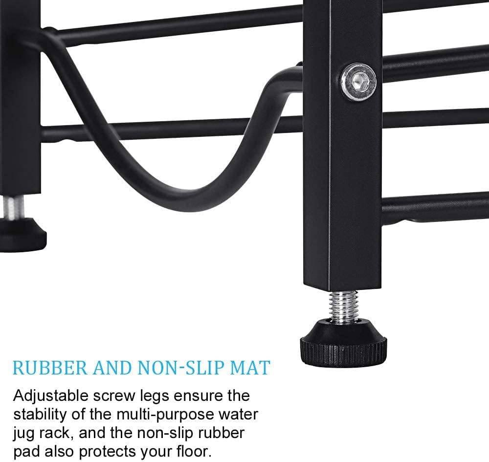 Water Cooler Jug Rack, 4-Tier Heavy Duty Water Bottle Holder Storage Rack for 5 Gallon Water Dispenser, 5 Gallon Water bottle Holder, 5 Gallon Water Jug Holder