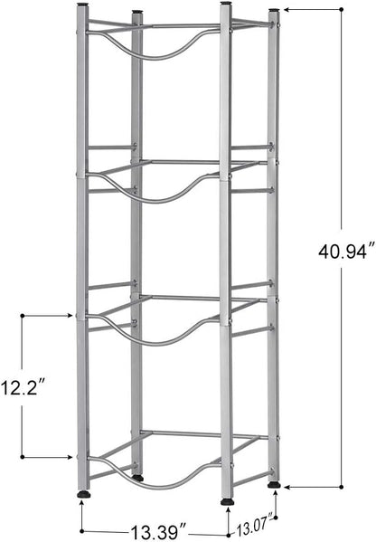 Water Cooler Jug Rack, 4-Tier Heavy Duty Water Bottle Holder Storage Rack for 5 Gallon Water Dispenser, 5 Gallon Water bottle Holder, 5 Gallon Water Jug Holder