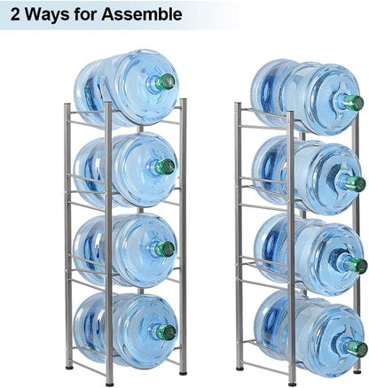 Water Cooler Jug Rack, 4-Tier Heavy Duty Water Bottle Holder Storage Rack for 5 Gallon Water Dispenser, 5 Gallon Water bottle Holder, 5 Gallon Water Jug Holder