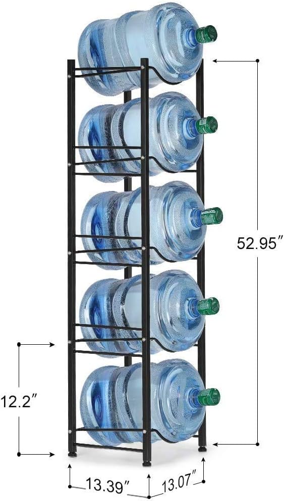 Water Cooler Jug Rack, 4-Tier Heavy Duty Water Bottle Holder Storage Rack for 5 Gallon Water Dispenser, 5 Gallon Water bottle Holder, 5 Gallon Water Jug Holder