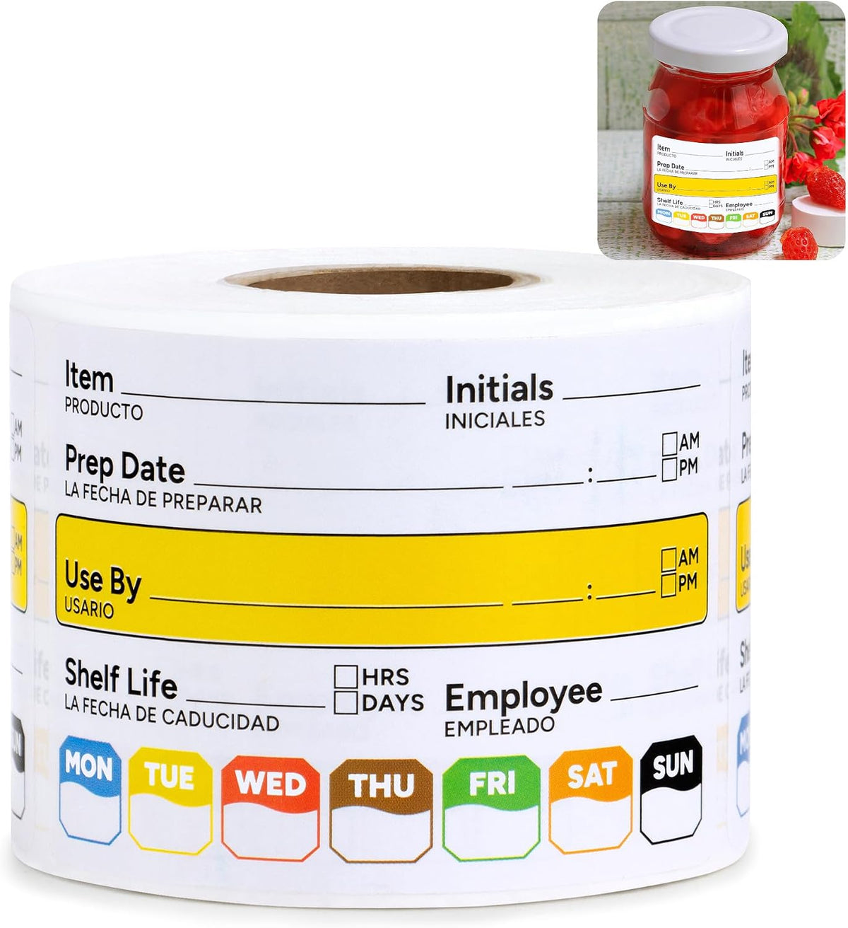 Restaurant Quality Shelf Life Food Rotation Labels Vinyl, 2” x 3” Self-Adhesive Removable Freezer Food Labels Stickers, Perfect for Reusable Containers, Food Date Sticker (Large, Count, 2)