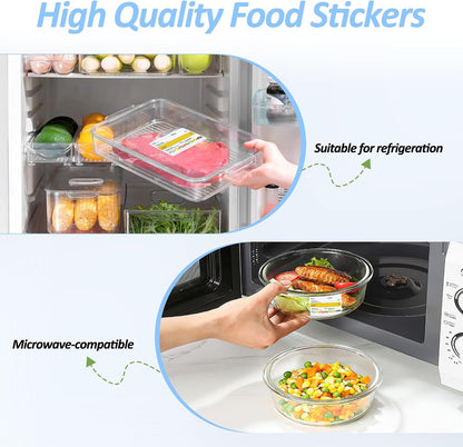 Restaurant Quality Shelf Life Food Rotation Labels Vinyl, 2” x 3” Self-Adhesive Removable Freezer Food Labels Stickers, Perfect for Reusable Containers, Food Date Sticker (Large, Count, 2)
