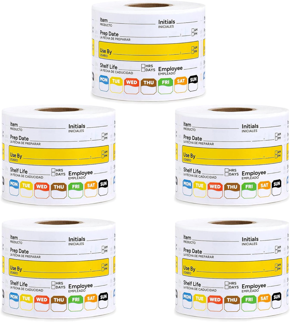 Restaurant Quality Shelf Life Food Rotation Labels Vinyl, 2” x 3” Self-Adhesive Removable Freezer Food Labels Stickers, Perfect for Reusable Containers, Food Date Sticker (Large, Count, 2)