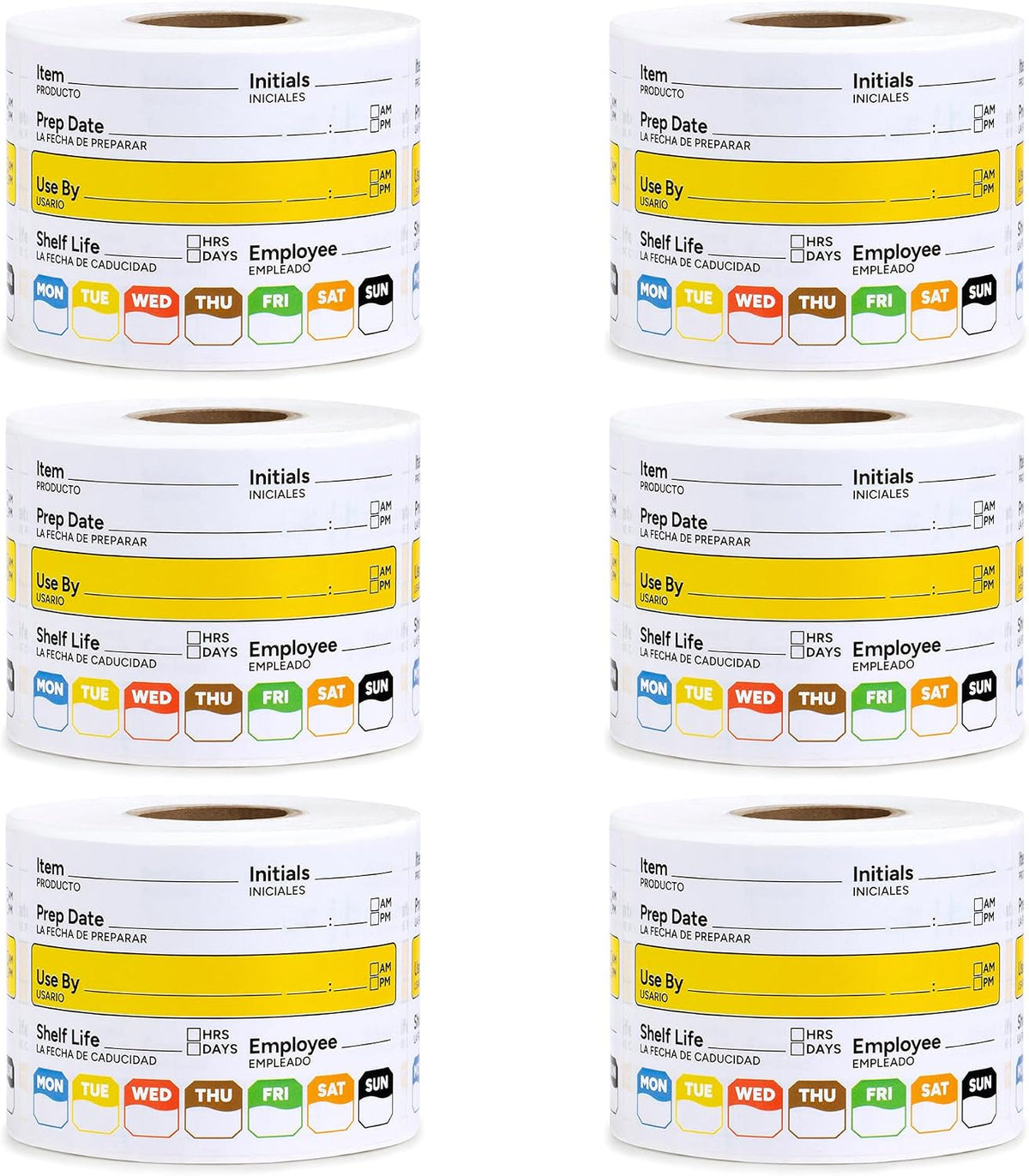 Restaurant Quality Shelf Life Food Rotation Labels Vinyl, 2” x 3” Self-Adhesive Removable Freezer Food Labels Stickers, Perfect for Reusable Containers, Food Date Sticker (Large, Count, 2)