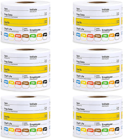 Restaurant Quality Shelf Life Food Rotation Labels Vinyl, 2” x 3” Self-Adhesive Removable Freezer Food Labels Stickers, Perfect for Reusable Containers, Food Date Sticker (Large, Count, 2)