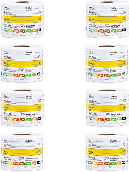 Restaurant Quality Shelf Life Food Rotation Labels Vinyl, 2” x 3” Self-Adhesive Removable Freezer Food Labels Stickers, Perfect for Reusable Containers, Food Date Sticker (Large, Count, 2)