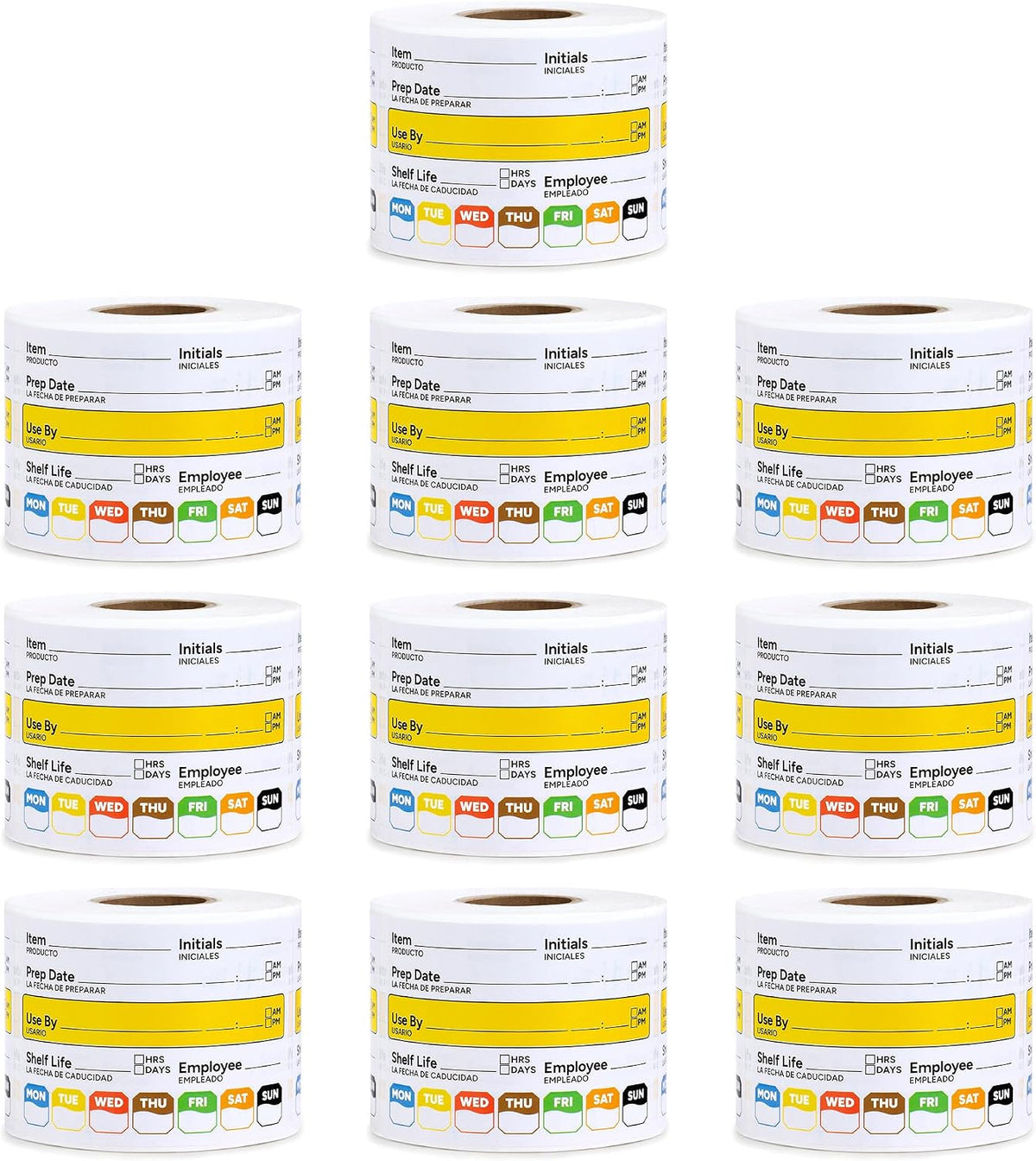 Restaurant Quality Shelf Life Food Rotation Labels Vinyl, 2” x 3” Self-Adhesive Removable Freezer Food Labels Stickers, Perfect for Reusable Containers, Food Date Sticker (Large, Count, 2)