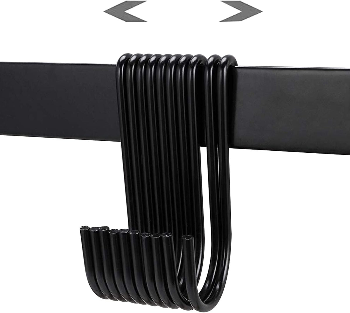 16in Wrought Iron Kitchen Hooks – 10-Hook Wall Mounted Utensil Hanger for Pots, Pans & Mugs – Heavy Duty Pan Hanger Rack for Kitchen Utensils, Black Finish