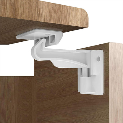 Upgraded Version Cabinet Locks Baby Proofing, Children Proof Cupboard Drawers Latches, No Drilling or Tools Required for Installation, Works with Cabinets & Drawers, Adhesive Easy Installation