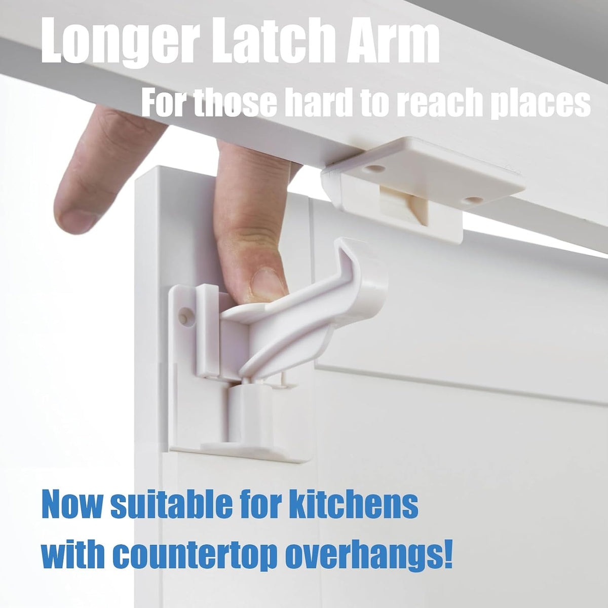 Upgraded Version Cabinet Locks Baby Proofing, Children Proof Cupboard Drawers Latches, No Drilling or Tools Required for Installation, Works with Cabinets & Drawers, Adhesive Easy Installation