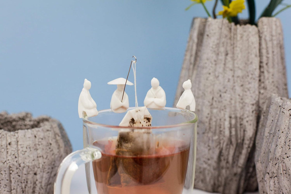 Kikkerland Jiang Taigong Tea Bag Holder (Set of 4), White