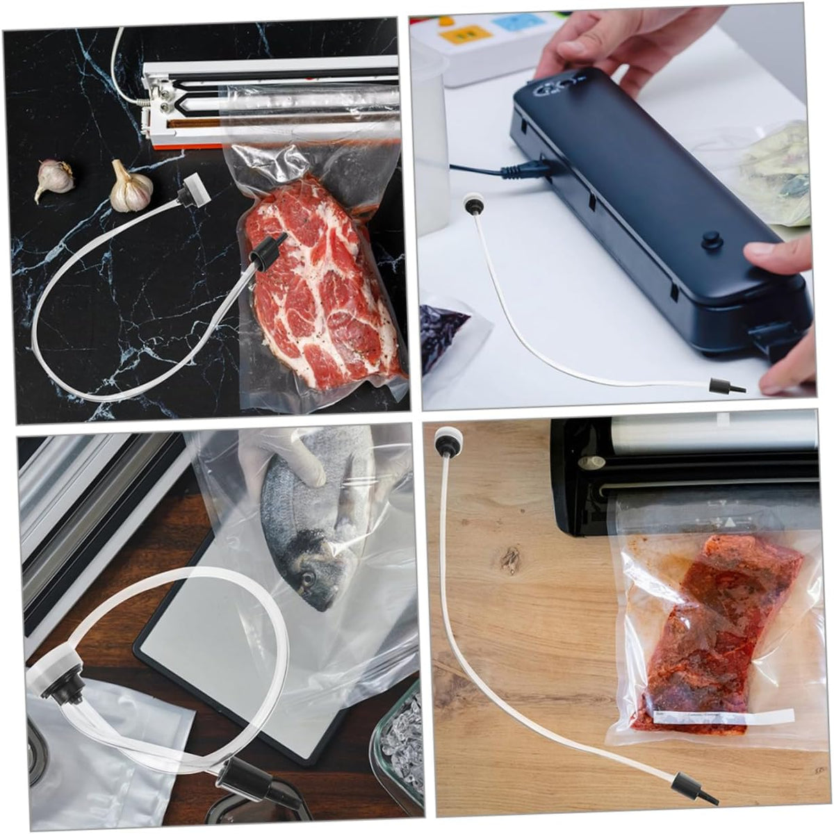 3pcs Food Sealing Saving Adapter Vacuum Sealer Hose External Vacuum Sealer Hose for Food Storage Adapter