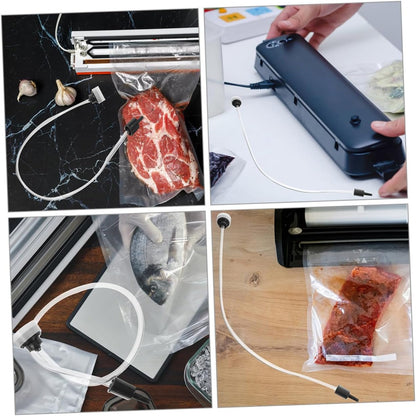 3pcs Food Sealing Saving Adapter Vacuum Sealer Hose External Vacuum Sealer Hose for Food Storage Adapter