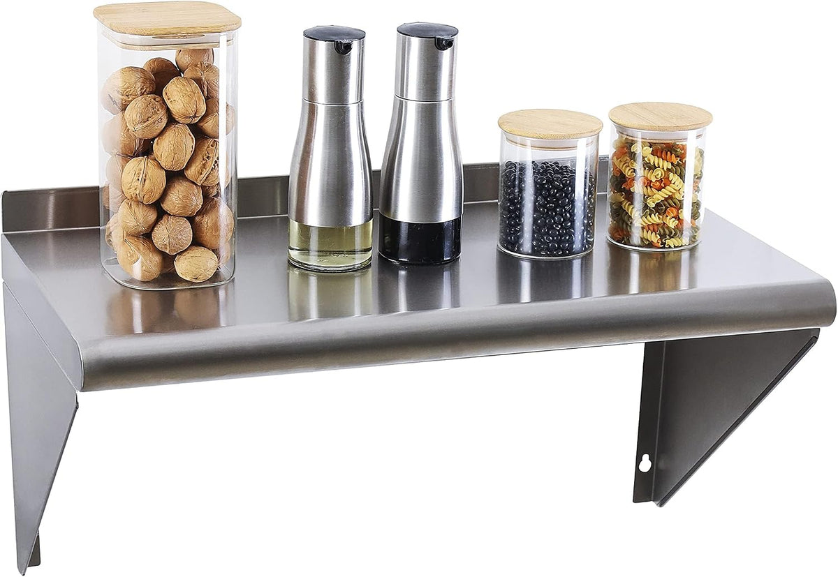 Stainless Steel Shelf 2 Pack 12"x24", Wall Mounted Metal Shelves