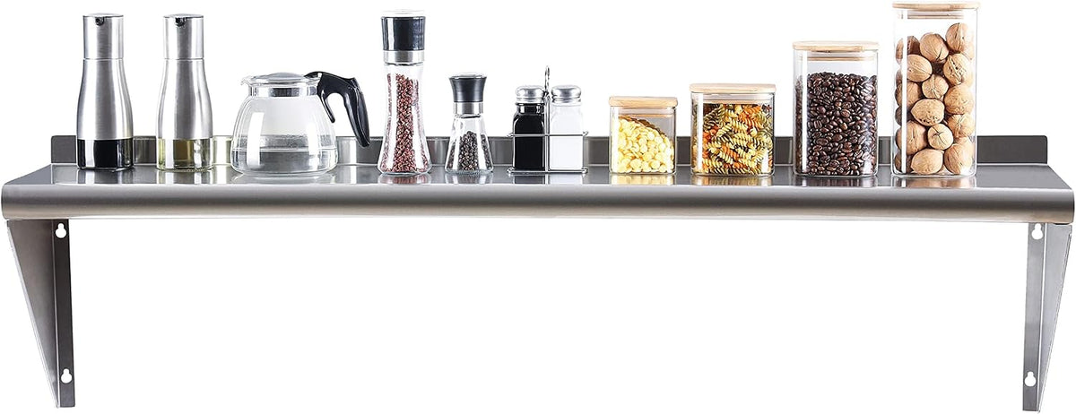 Stainless Steel Shelf 2 Pack 12"x24", Wall Mounted Metal Shelves