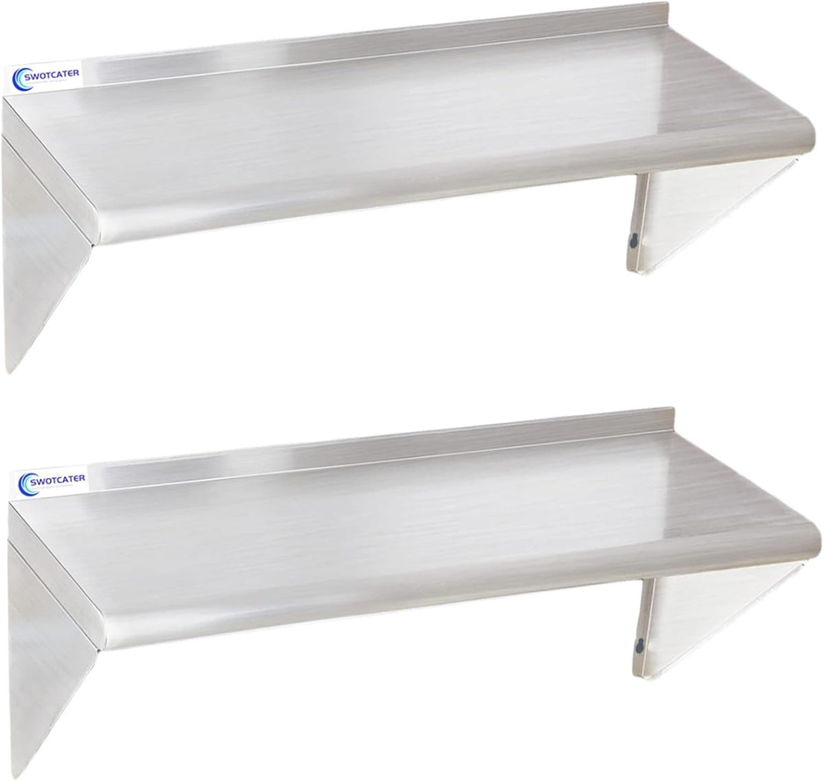 Stainless Steel Shelf 2 Pack 12"x24", Wall Mounted Metal Shelves