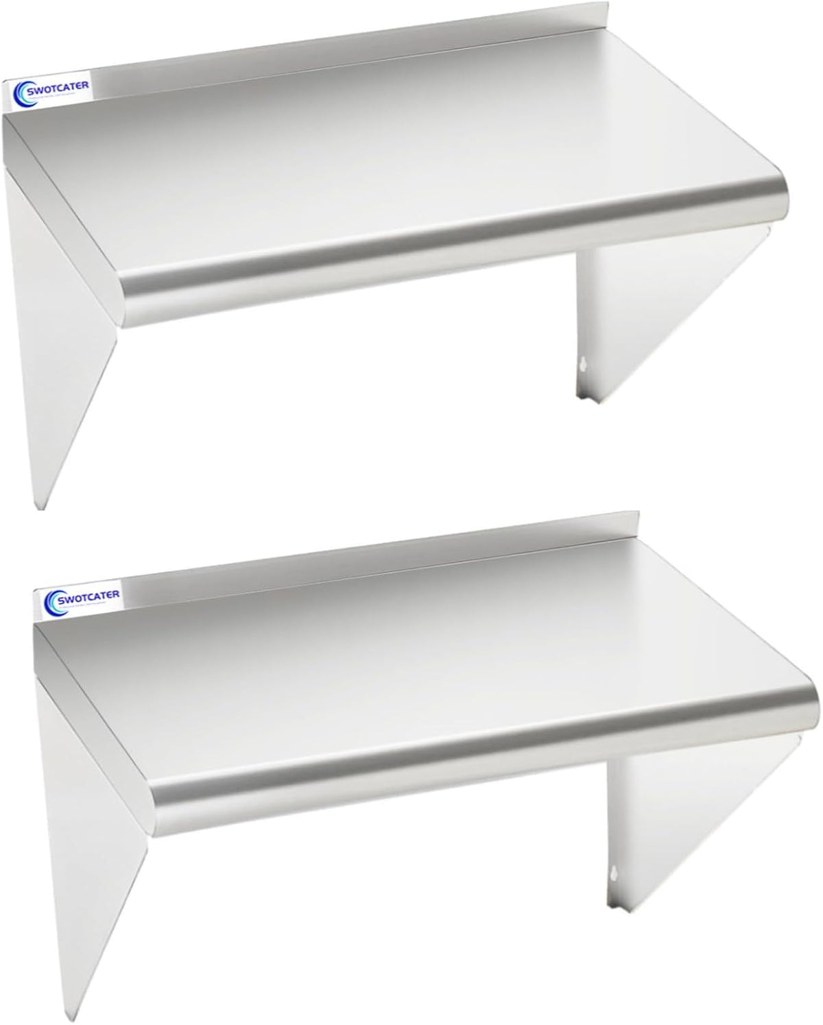 Stainless Steel Shelf 2 Pack 12"x24", Wall Mounted Metal Shelves