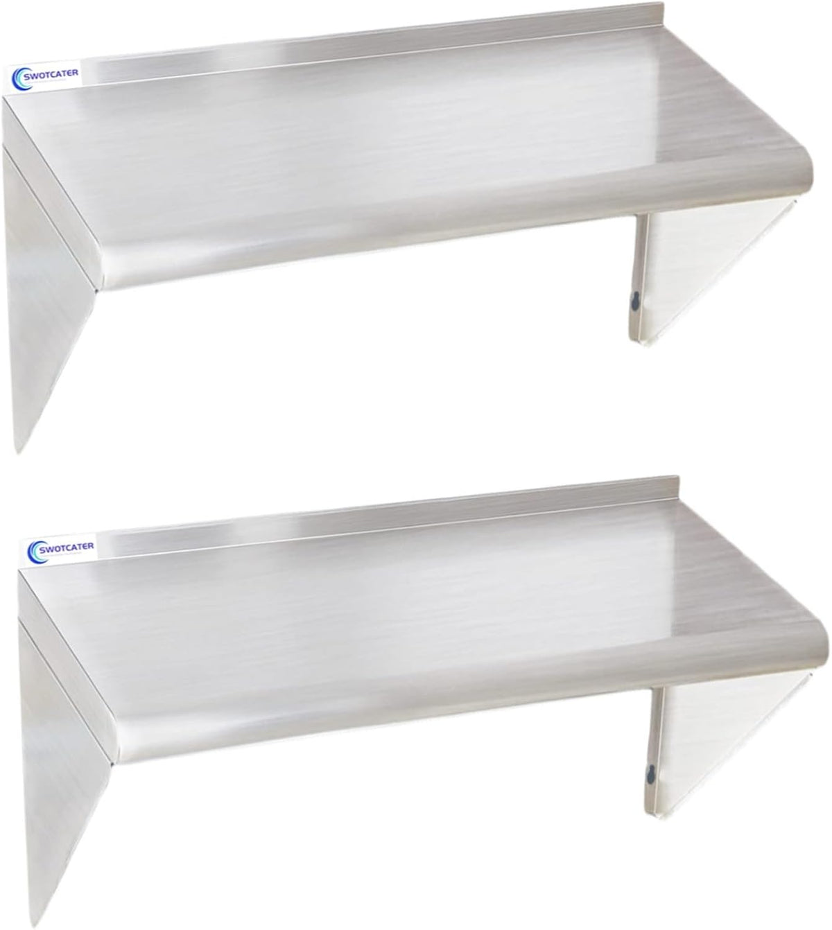 Stainless Steel Shelf 2 Pack 12"x24", Wall Mounted Metal Shelves