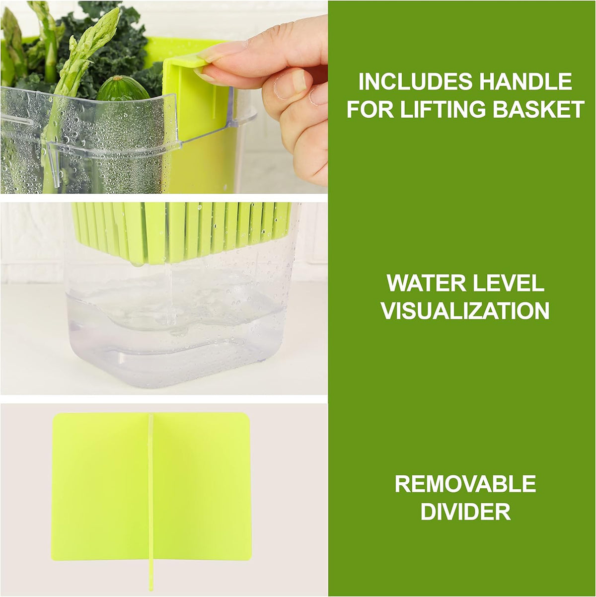 Fresh Herb Keeper for Refrigerator, Clear BPA-Free Herb Saver, Storage Container for Cilantro, Parsley, Thyme, Mint & Asparagus, Preserver Keeps Fresh Herbs for 3 Times Longer