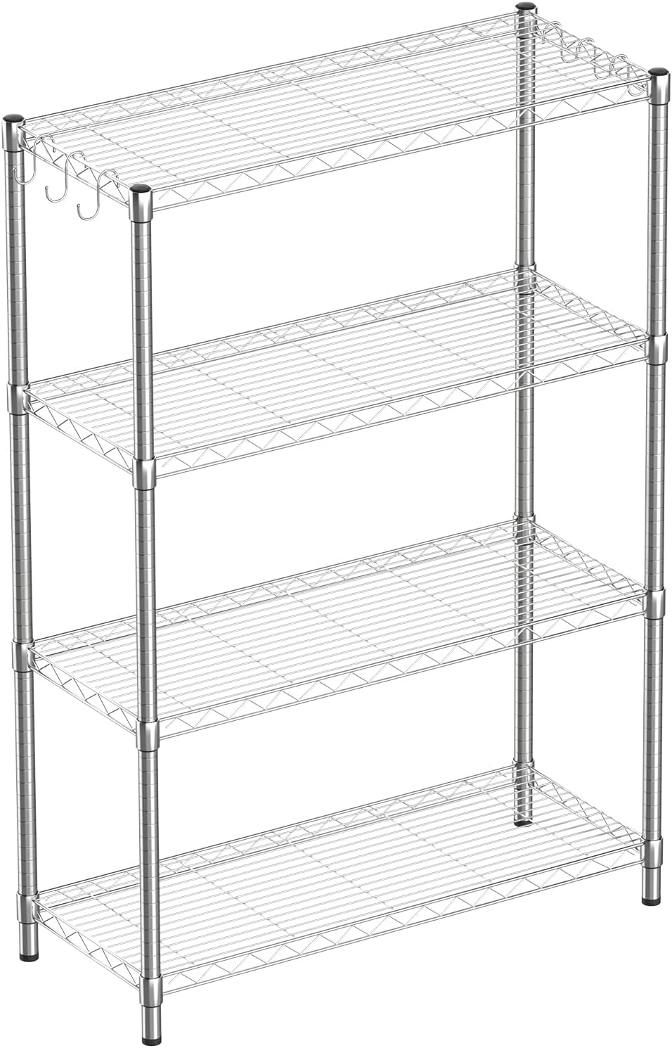 3-Shelf Adjustable Metal Wire Shelving,Black,36"L x 14"W x 30"H