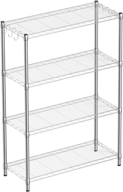 3-Shelf Adjustable Metal Wire Shelving,Black,36"L x 14"W x 30"H