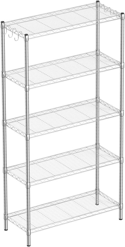 3-Shelf Adjustable Metal Wire Shelving,Black,36"L x 14"W x 30"H