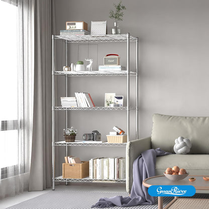 3-Shelf Adjustable Metal Wire Shelving,Black,36"L x 14"W x 30"H