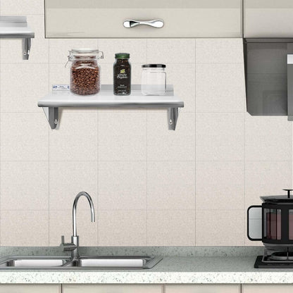 Hally Stainless Steel Shelf 2 Pack Wall Mounted Metal Shelves 10"x24" NSF