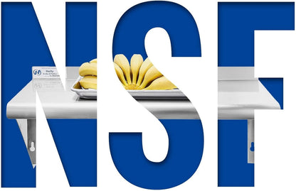 Hally Stainless Steel Shelf 2 Pack Wall Mounted Metal Shelves 10"x24" NSF