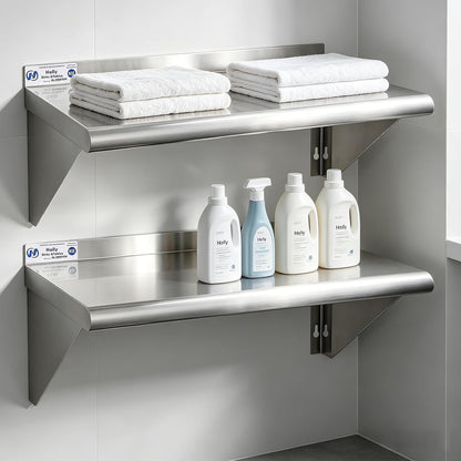 Hally Stainless Steel Shelf 2 Pack Wall Mounted Metal Shelves 10"x24" NSF