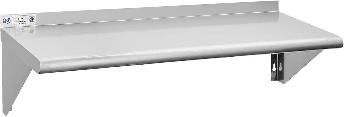 Hally Stainless Steel Shelf 2 Pack Wall Mounted Metal Shelves 10"x24" NSF