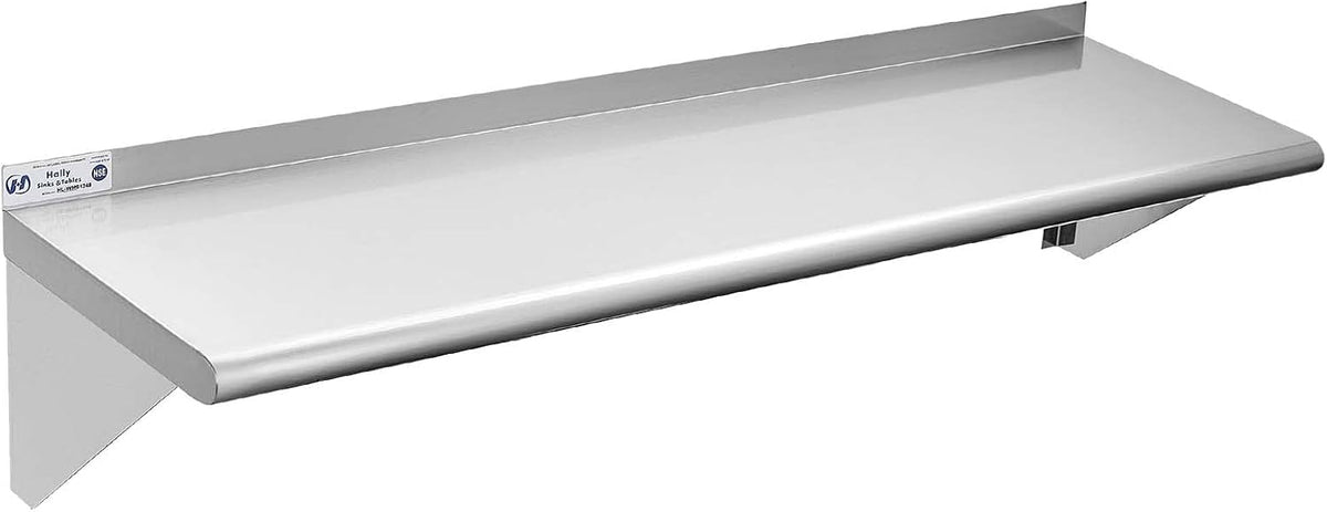 Hally Stainless Steel Shelf 2 Pack Wall Mounted Metal Shelves 10"x24" NSF