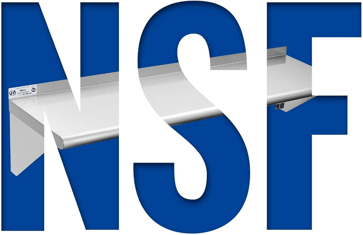 Hally Stainless Steel Shelf 2 Pack Wall Mounted Metal Shelves 10"x24" NSF