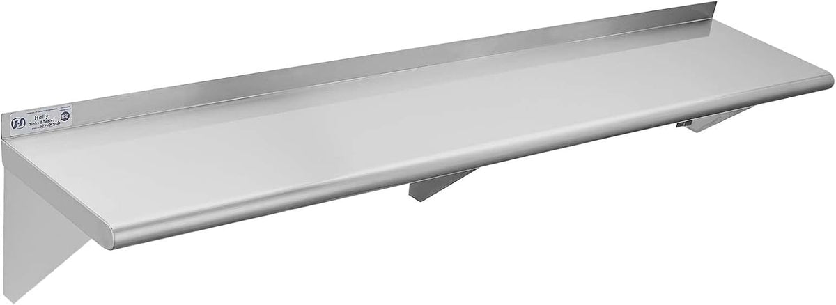 Hally Stainless Steel Shelf 2 Pack Wall Mounted Metal Shelves 10"x24" NSF