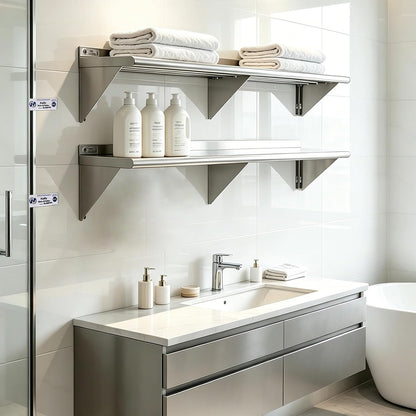 Hally Stainless Steel Shelf 2 Pack Wall Mounted Metal Shelves 10"x24" NSF