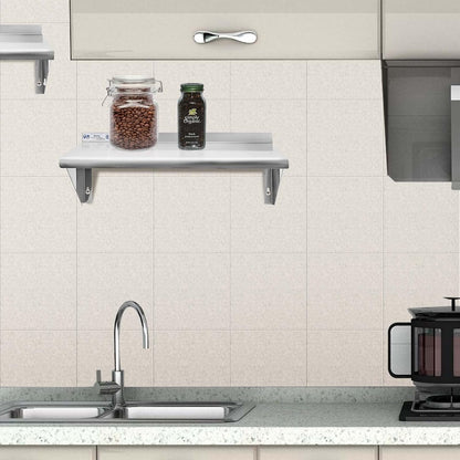 Hally Stainless Steel Shelf 2 Pack Wall Mounted Metal Shelves 10"x24" NSF