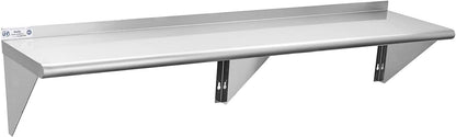 Hally Stainless Steel Shelf 2 Pack Wall Mounted Metal Shelves 10"x24" NSF