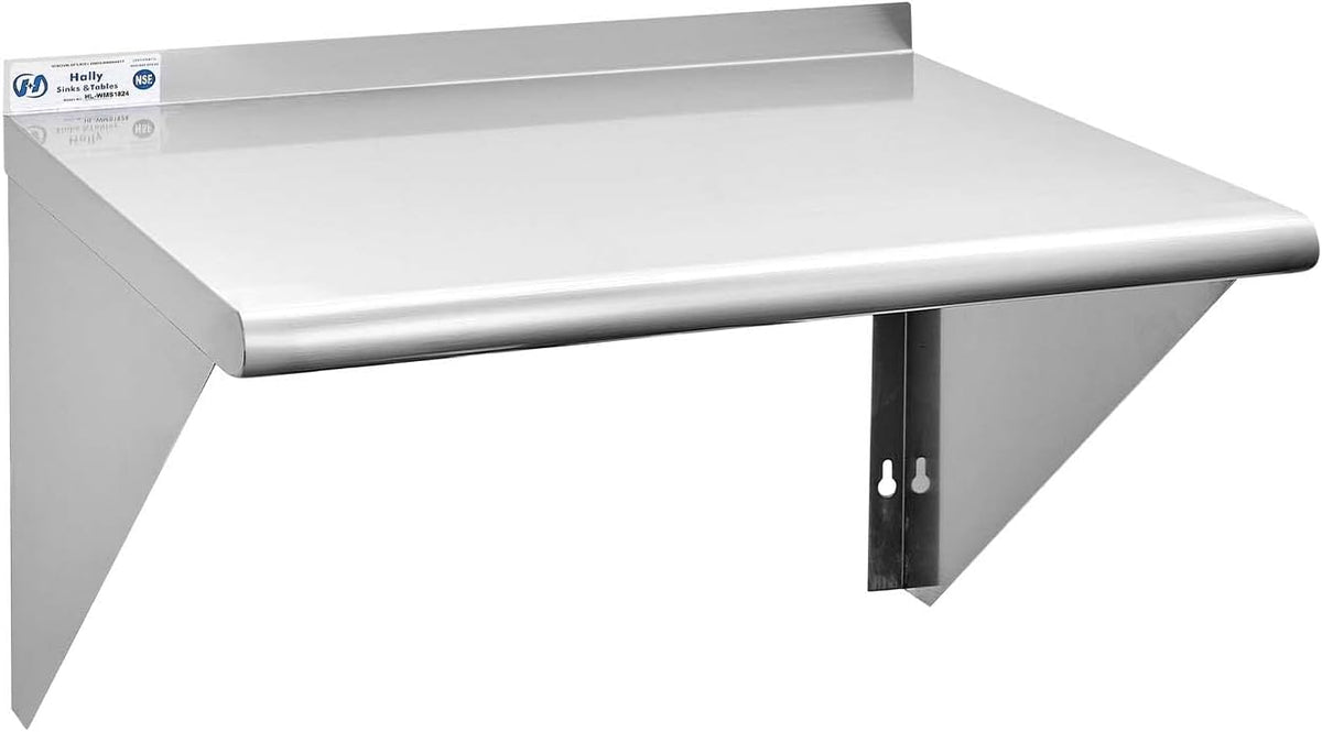 Hally Stainless Steel Shelf 2 Pack Wall Mounted Metal Shelves 10"x24" NSF