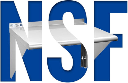 Hally Stainless Steel Shelf 2 Pack Wall Mounted Metal Shelves 10"x24" NSF