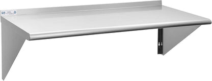 Hally Stainless Steel Shelf 2 Pack Wall Mounted Metal Shelves 10"x24" NSF