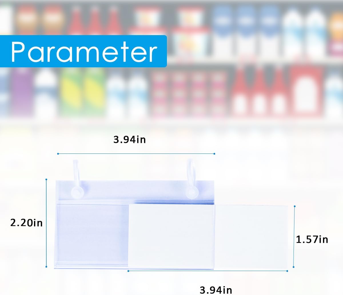 20 Pack Plastic Basket Label Holders with Paper Insert,3.94x1.57inch | Wire Shelf Labels Holder,Easy Clip Design,Snap Lock Closure,for Retail Supermarket Pantry Shelf,No Tools Needed