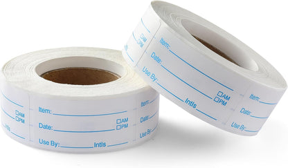 1000 Labels for Food Containers, No-Residue Food Labels and Easy to Write on, Removable Date Freezer Labels Sticker, 1 x 2 Inch