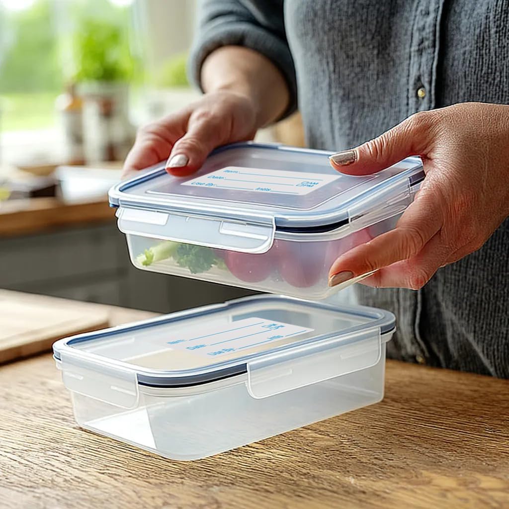 1000 Labels for Food Containers, No-Residue Food Labels and Easy to Write on, Removable Date Freezer Labels Sticker, 1 x 2 Inch