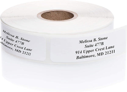 Clear Personalized Return Address Labels Without Dispenser - Roll of 250 Custom See Through Transparent Stickers