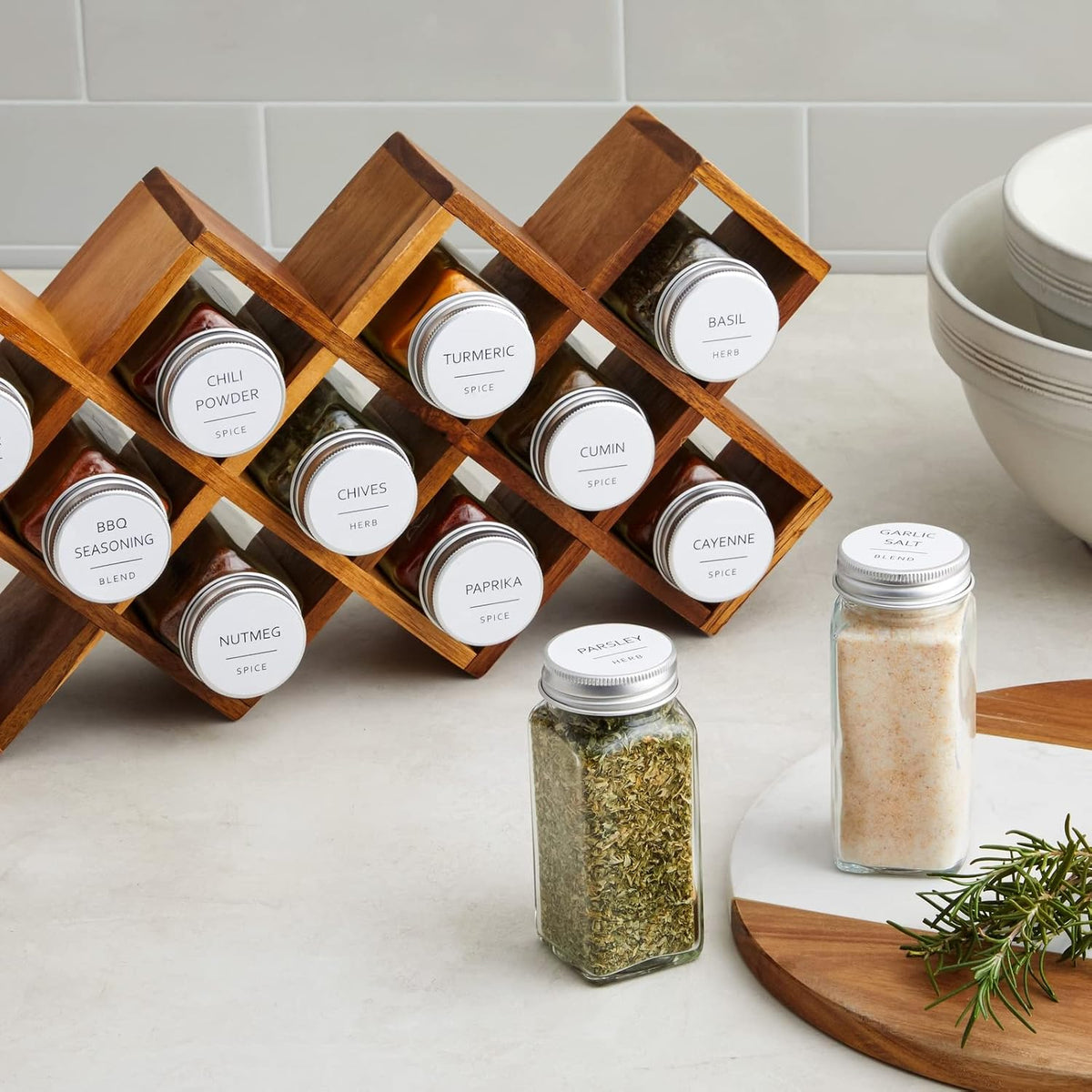 Round Spice Jar Labels - Water-Resistant Removable Vinyl Lid Stickers - Spice Rack & Seasoning Bottle Labels - Pantry Organization - Pack of 144, 1.5"
