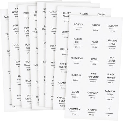Round Spice Jar Labels - Water-Resistant Removable Vinyl Lid Stickers - Spice Rack & Seasoning Bottle Labels - Pantry Organization - Pack of 144, 1.5"