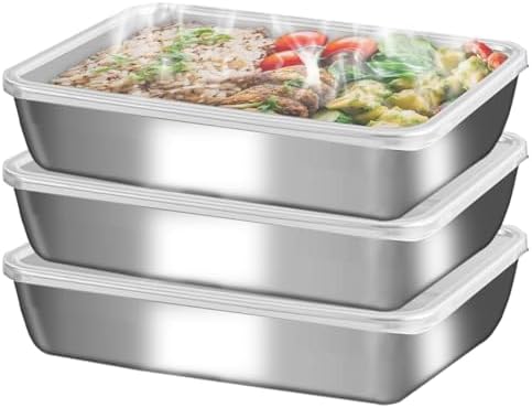 stainless steelFood Storage Containers setsstorage box with lidfreezer FrozenKitchen tray with lidOven plateSide dish plate Freezer & Dishwasher Safe