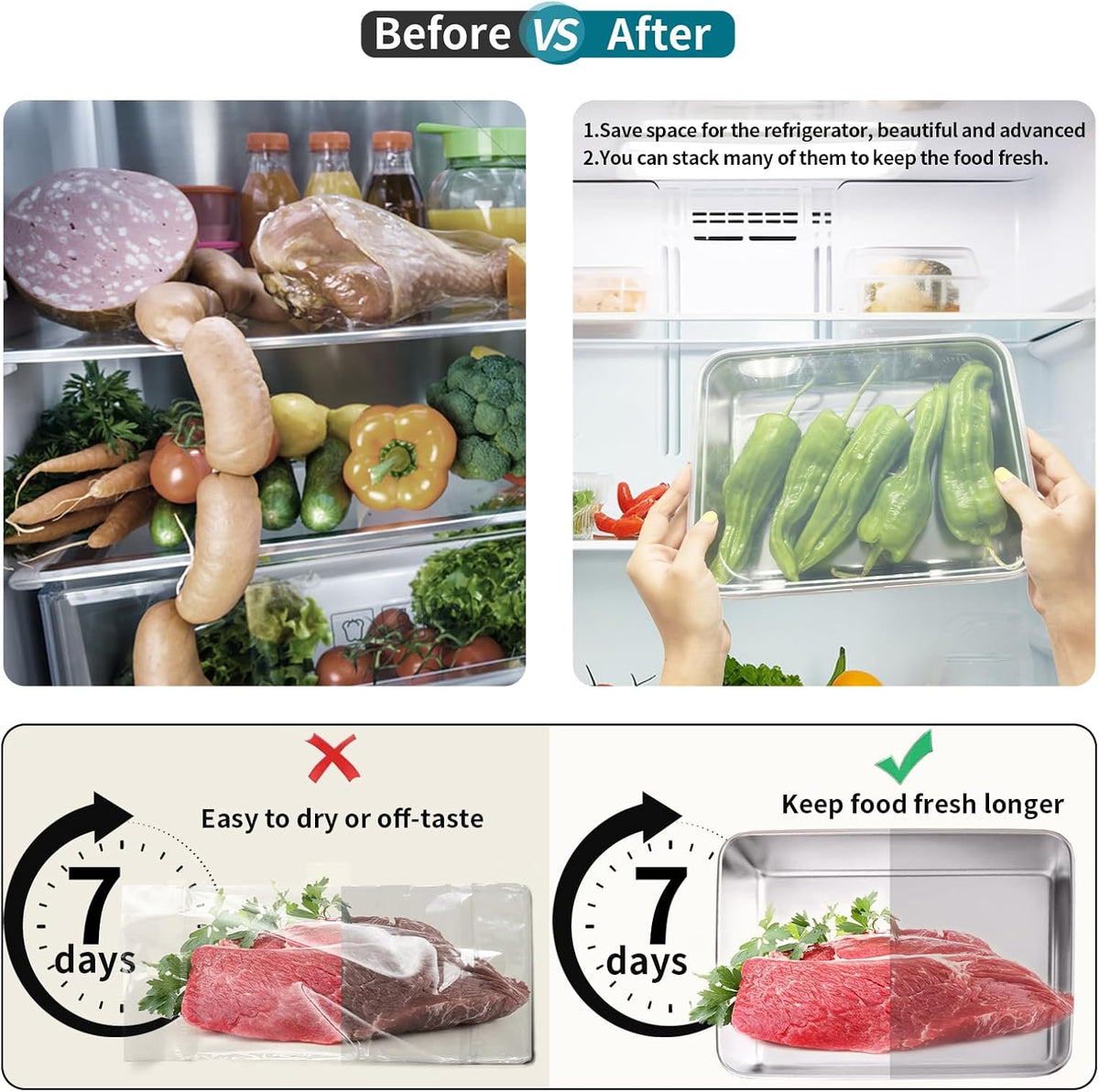 stainless steelFood Storage Containers setsstorage box with lidfreezer FrozenKitchen tray with lidOven plateSide dish plate Freezer & Dishwasher Safe