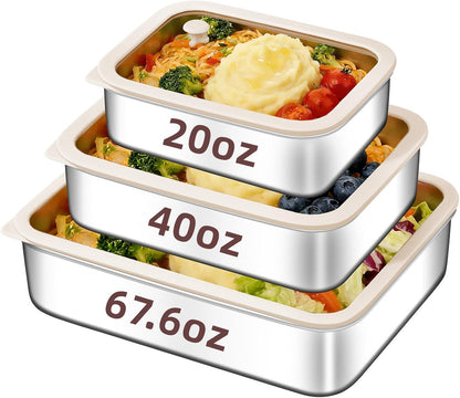 stainless steelFood Storage Containers setsstorage box with lidfreezer FrozenKitchen tray with lidOven plateSide dish plate Freezer & Dishwasher Safe