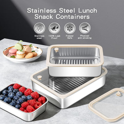 stainless steelFood Storage Containers setsstorage box with lidfreezer FrozenKitchen tray with lidOven plateSide dish plate Freezer & Dishwasher Safe